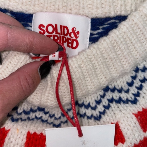 Solid & Striped The Carly Pullover Fairisle Sweater in Eggshell Multi S - Picture 10 of 12